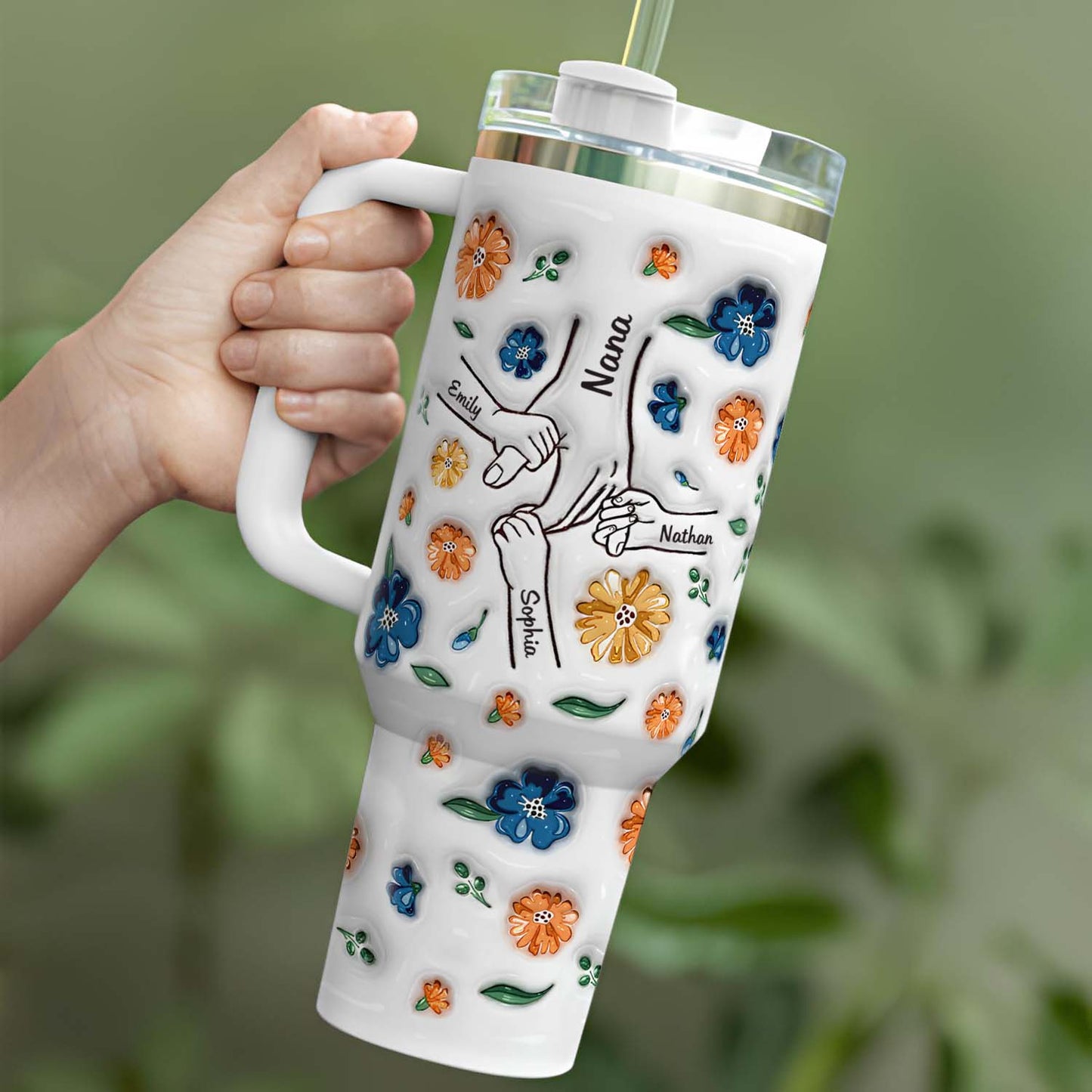 PST136 Hold My Hand 3D Inflated Effect Printed - Personalized Custom Tumbler