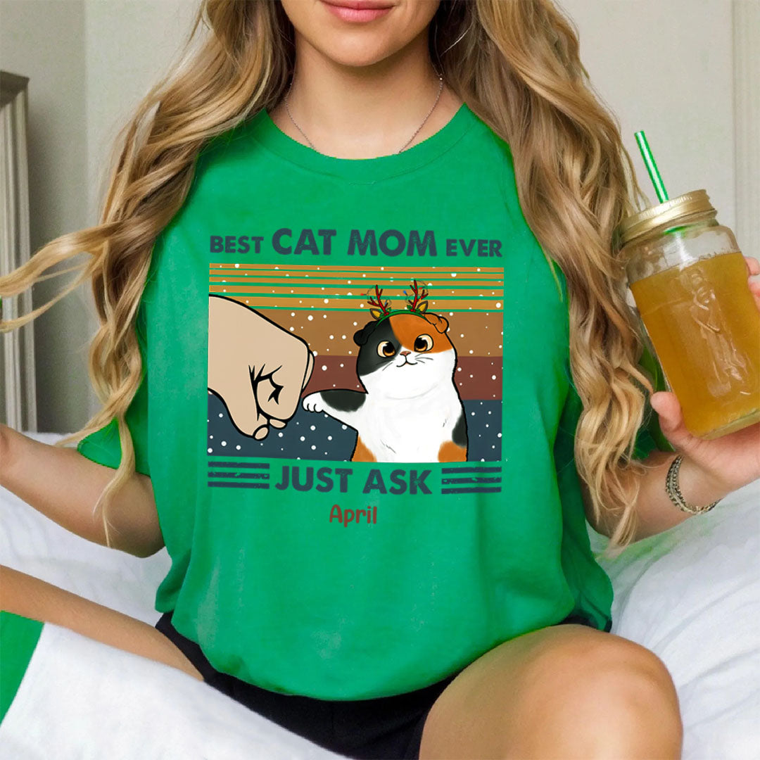PST59 Best Cat Dad Ever Just Ask Fist Bump Cat Lover Xmas - Personalized Custom