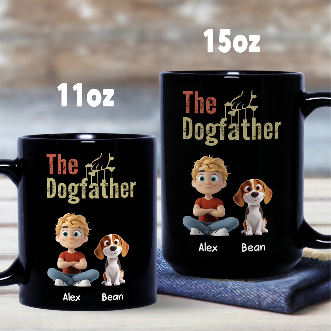 UPST106 The Dogfather The Dogmother - Personalized Black Mug