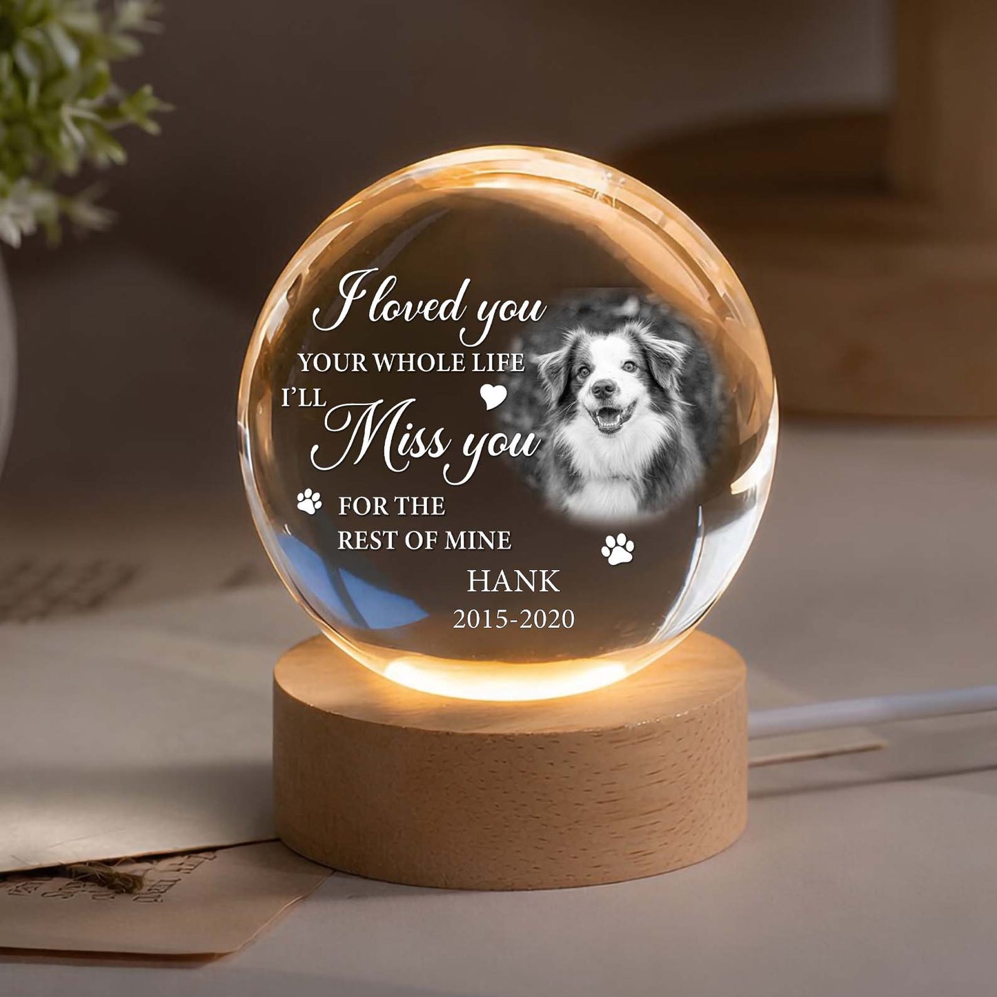 UPST112 Once By My Side Forever In My Heart - Custom 3D Crystal Ball Lamp