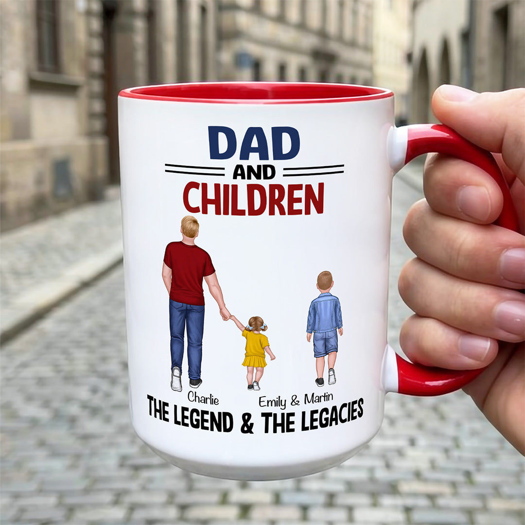 UPST113 Grandpa Grandkids The Legend The Legacy - Personalized White Mug Accent Mug