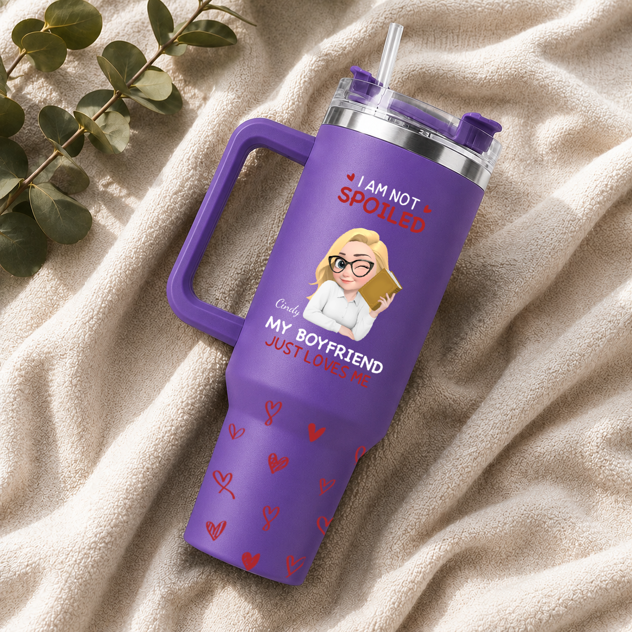PST231 I'm Not Spoiled My Husband Just Loves Me - Personalized 40oz Tumbler Handle Color