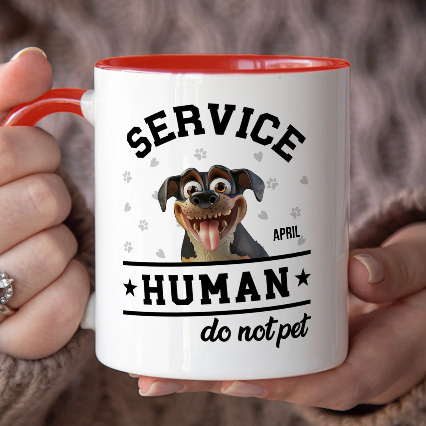 PST61 Service Human Do not Pet Dog Lover - Personalized Custom Mug