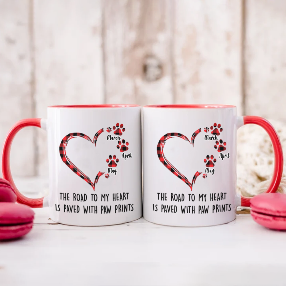 Miah1509 The Road To My Heart Is Paved With Paw Prints-Personalized Custom Coffee Mug