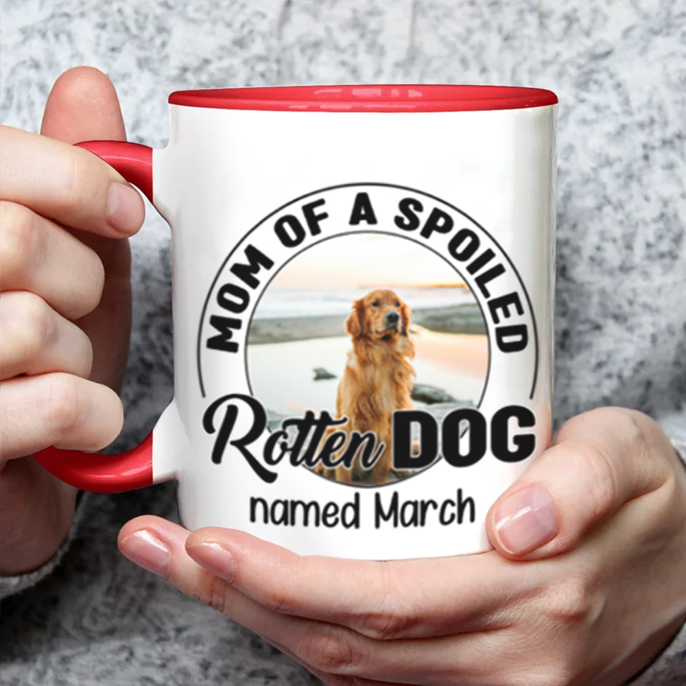 Miah1505 Dad Mom Of A Spoiled Rotten Pet-Personalized Custom Accent Mug
