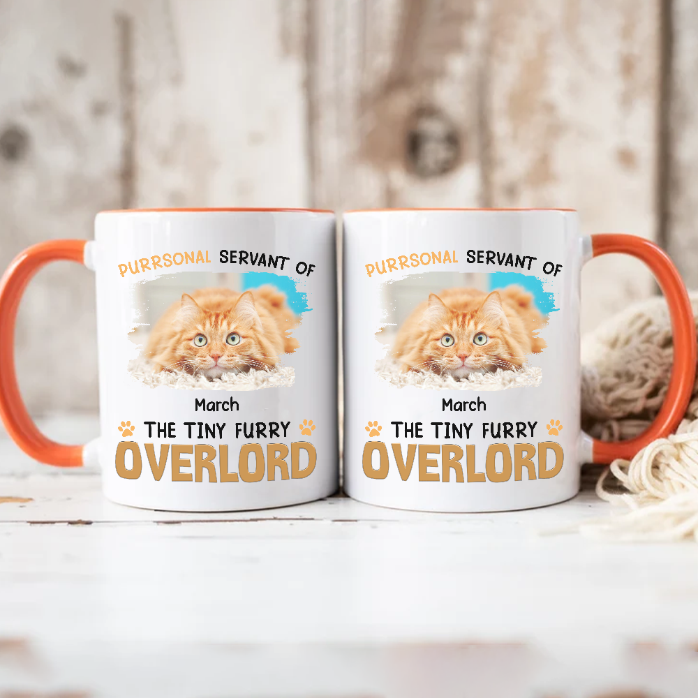 ETT2792 Purrsonal Servant Of Tiny Overlord Cat-Personalized Custom Accent Mug