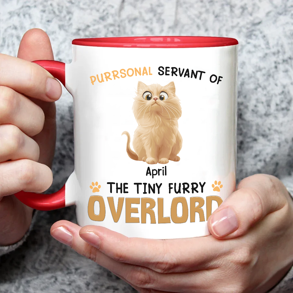 ETT2792 Purrsonal Servant Of Tiny Overlord Cat-Personalized Custom Accent Mug