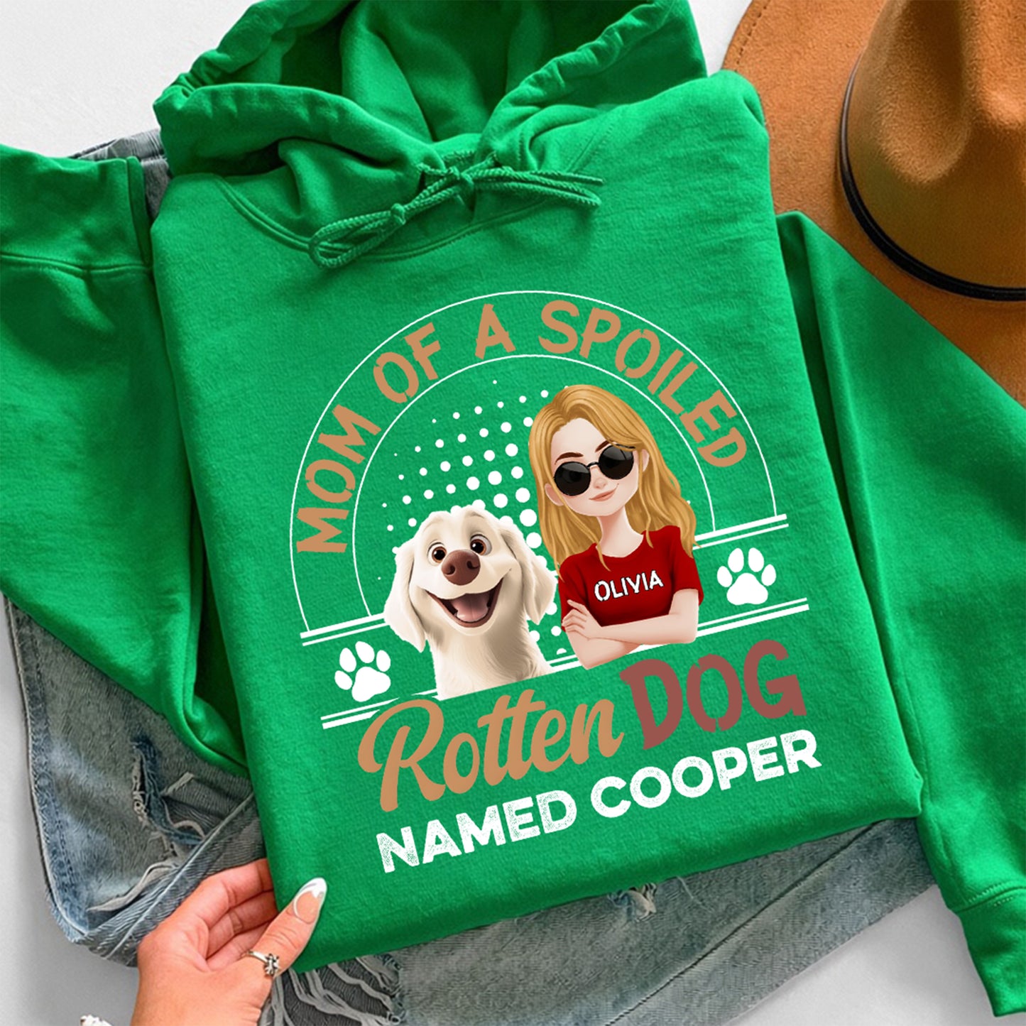 UPST122 Mom Of A Spoiled Rotten Dog - Personalized T-shirt Hoodie