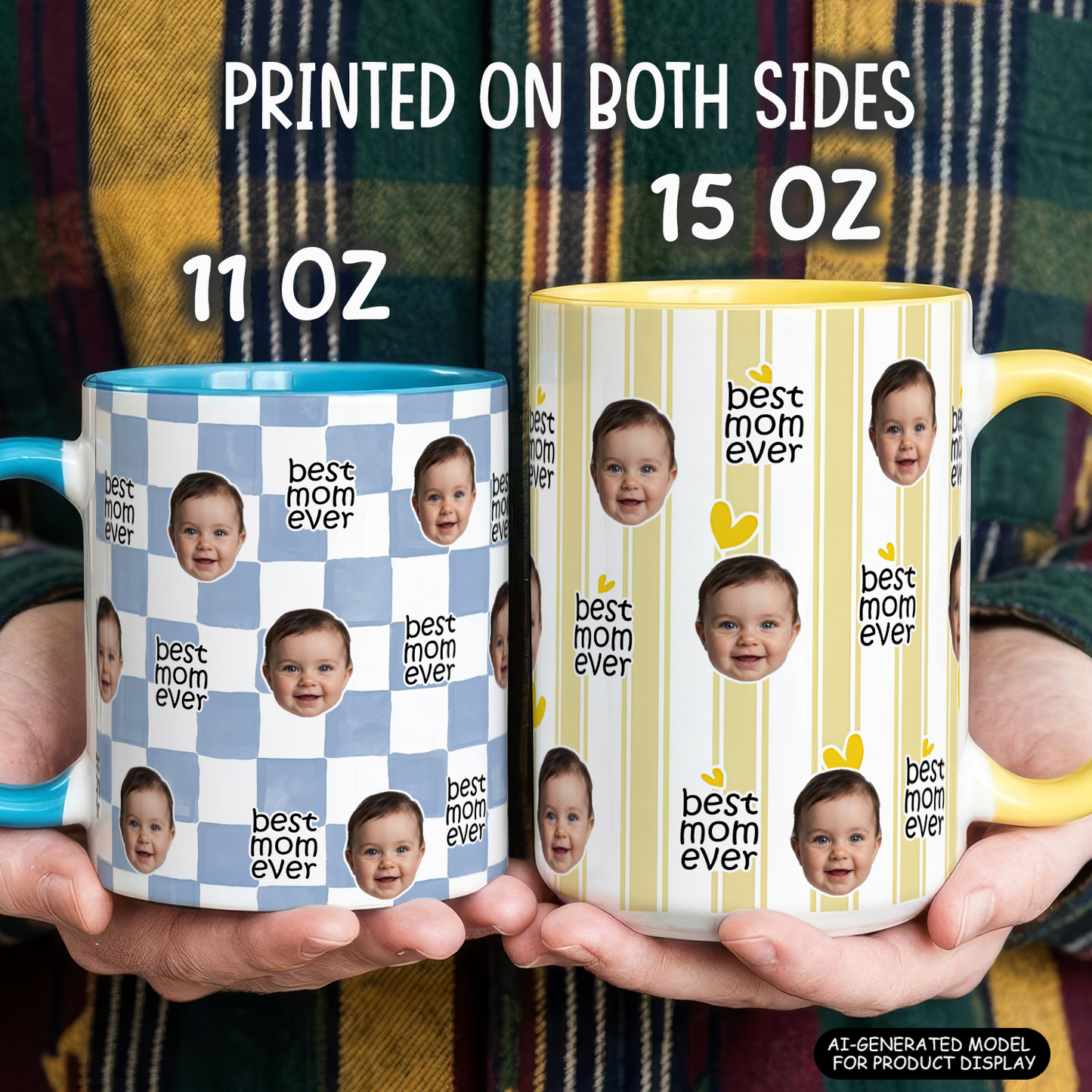 VPST39 Photo Upload Best Dad Best Mom Ever - Personalized White Mug Accent Mug