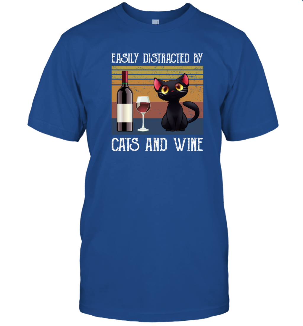ETT262a Easily Distracted By Cats And Wine
