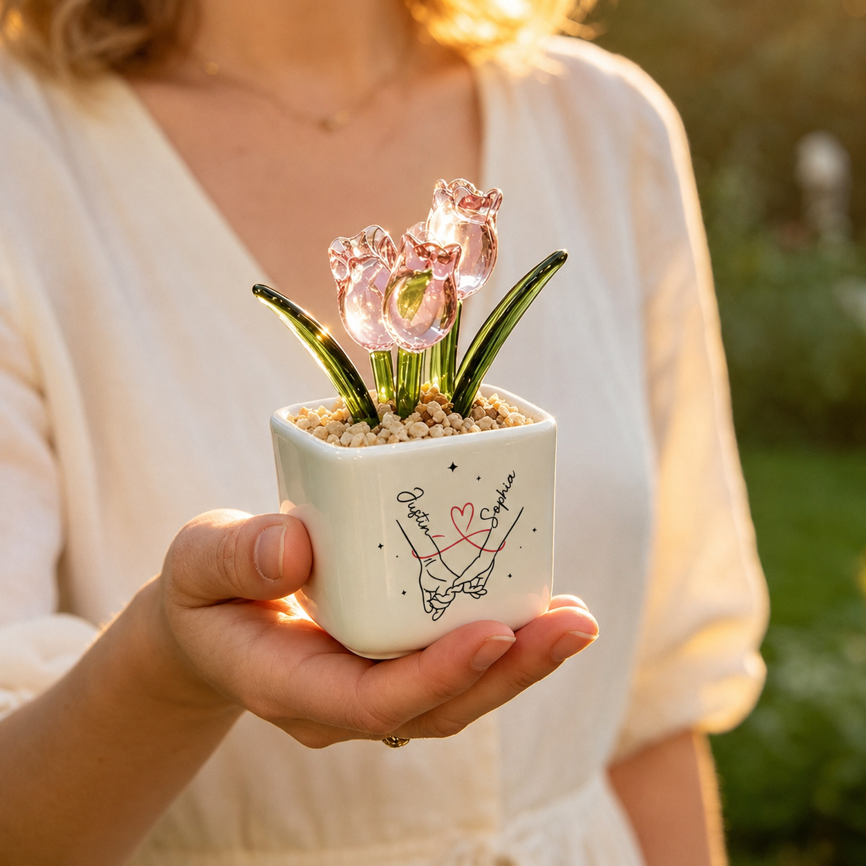 UPST137 Your Last Everything -Personalized Custom Glass Everlasting Tulips