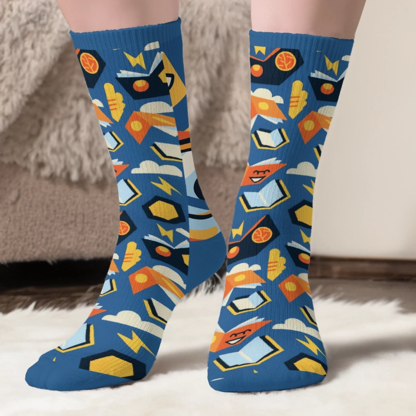 PSSO01 Sorry I'm Booker Book Lover Bookworms-Personalized Custom Crew Socks