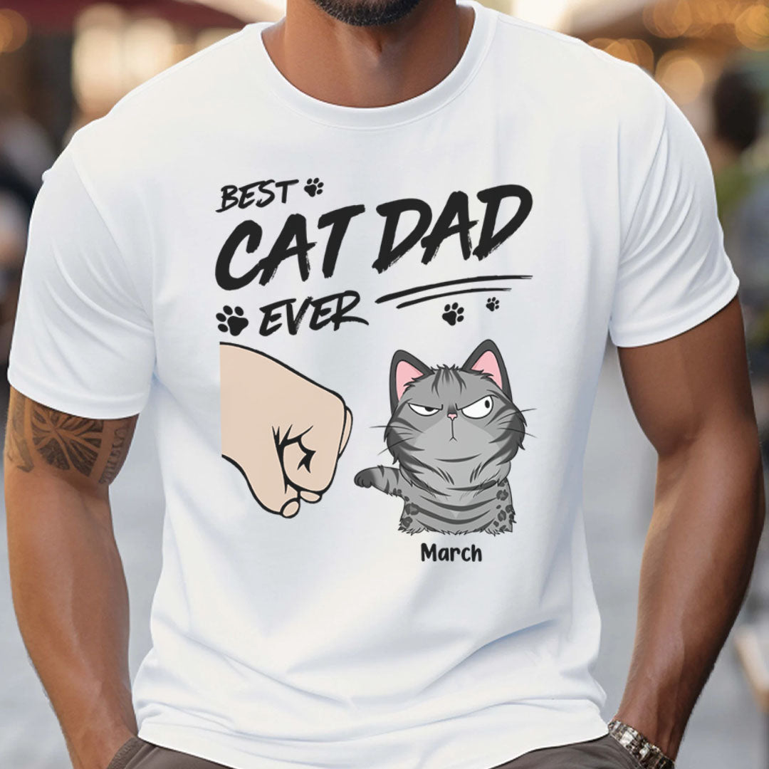 PST60 Best Cat Dad Mom Ever Just Ask Fist Bump Cat Lover - Personalized Custom