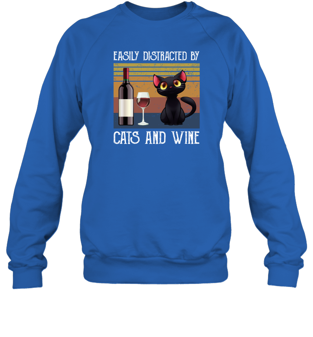ETT262a Easily Distracted By Cats And Wine