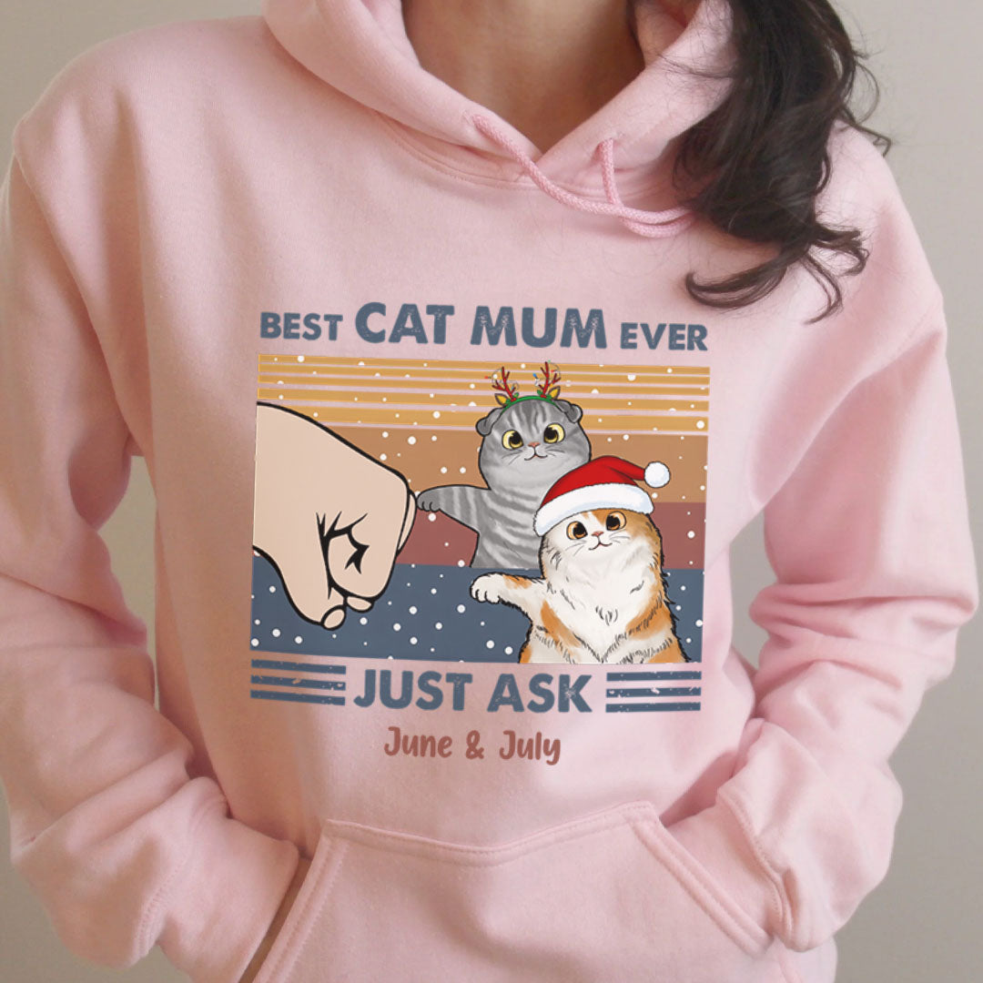 PST59 Best Cat Dad Ever Just Ask Fist Bump Cat Lover Xmas - Personalized Custom