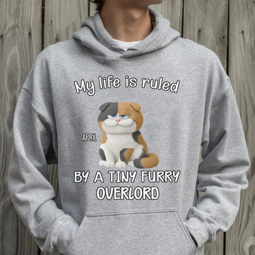 PST88 My Life Is Ruled By A Tiny Furry Overlord - Personalized Custom T-shirt