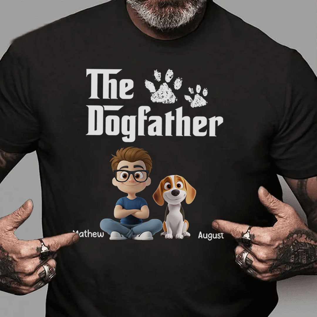 PST89 The Dogfather Dog Lover - Personalized Custom T-shirt