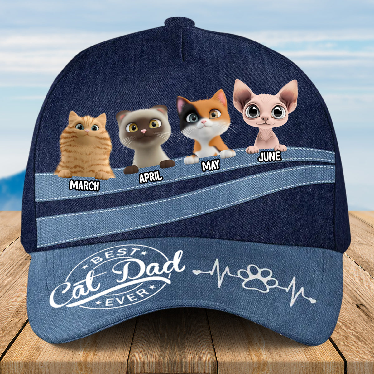 PST228 Best Cat Dad Mom Ever - Personalized Custom Classic Cap