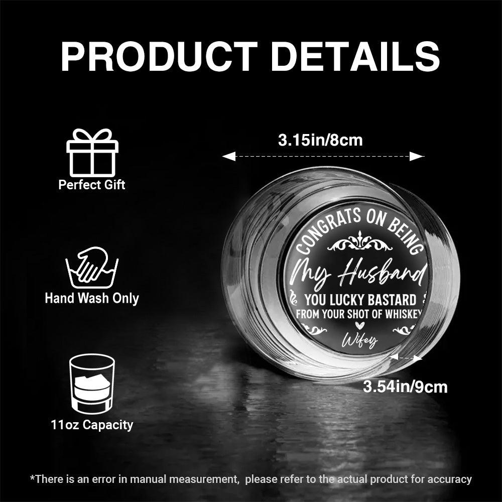 PWG02 Congrats On Being My Husband - Personalized Engraved Whiskey Glass
