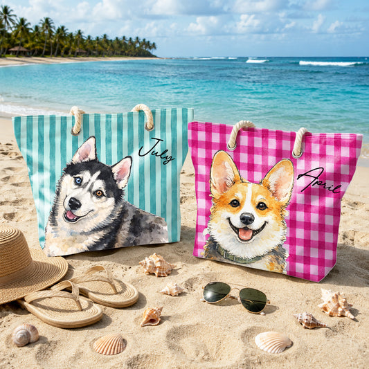 PST236 Photo Upload Pet's Lover - Personalized Beach Bag