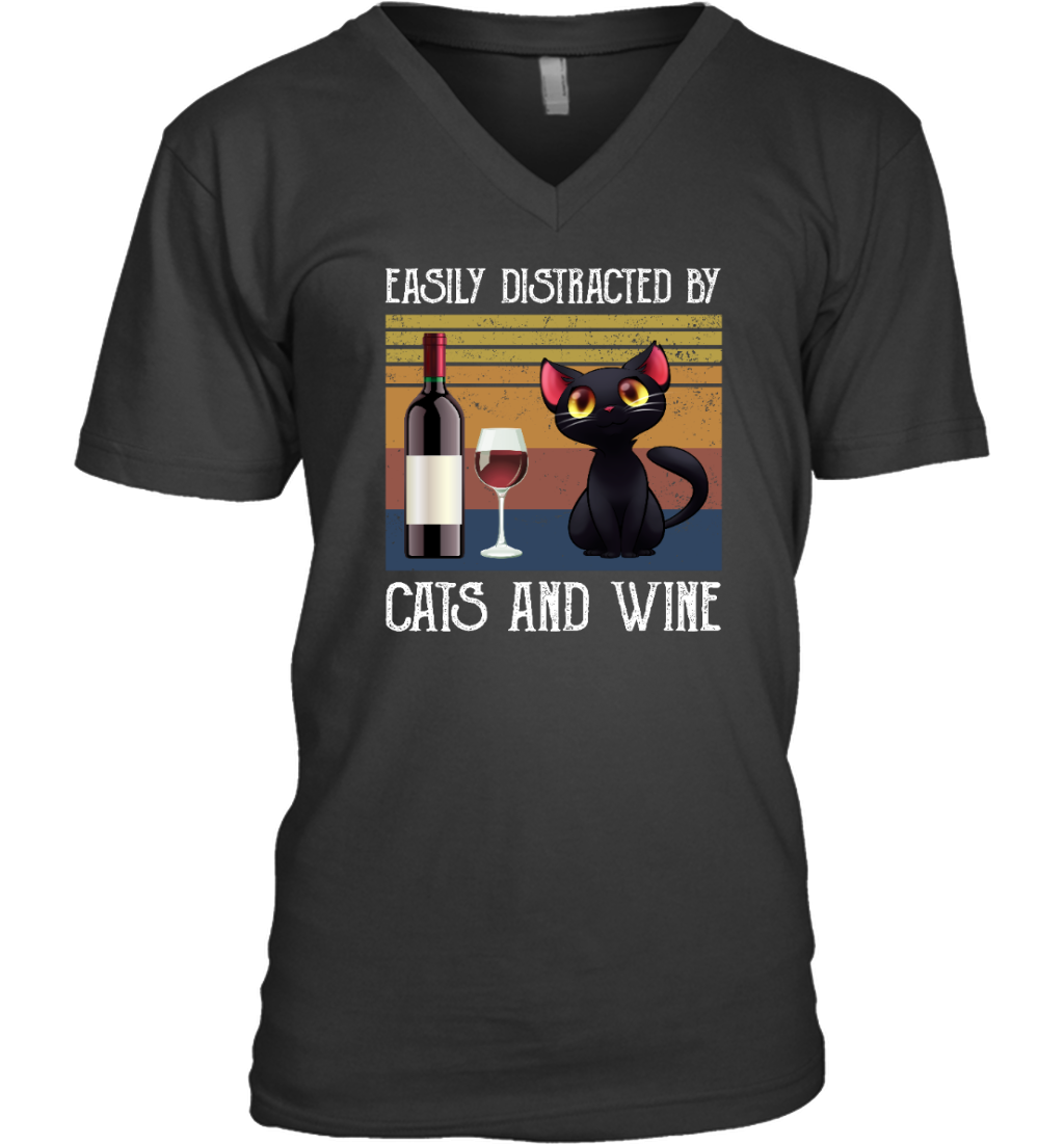 ETT262a Easily Distracted By Cats And Wine