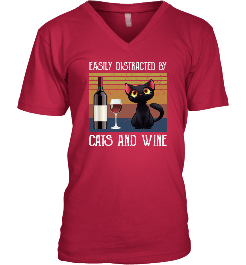 ETT262a Easily Distracted By Cats And Wine