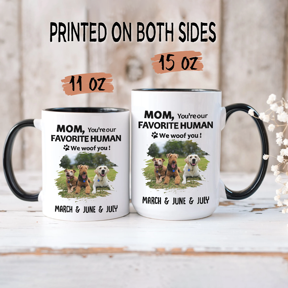 Miah1501 Dad Mom You're My Favorite Human I Woof You-Personalized Custom Accent Mug