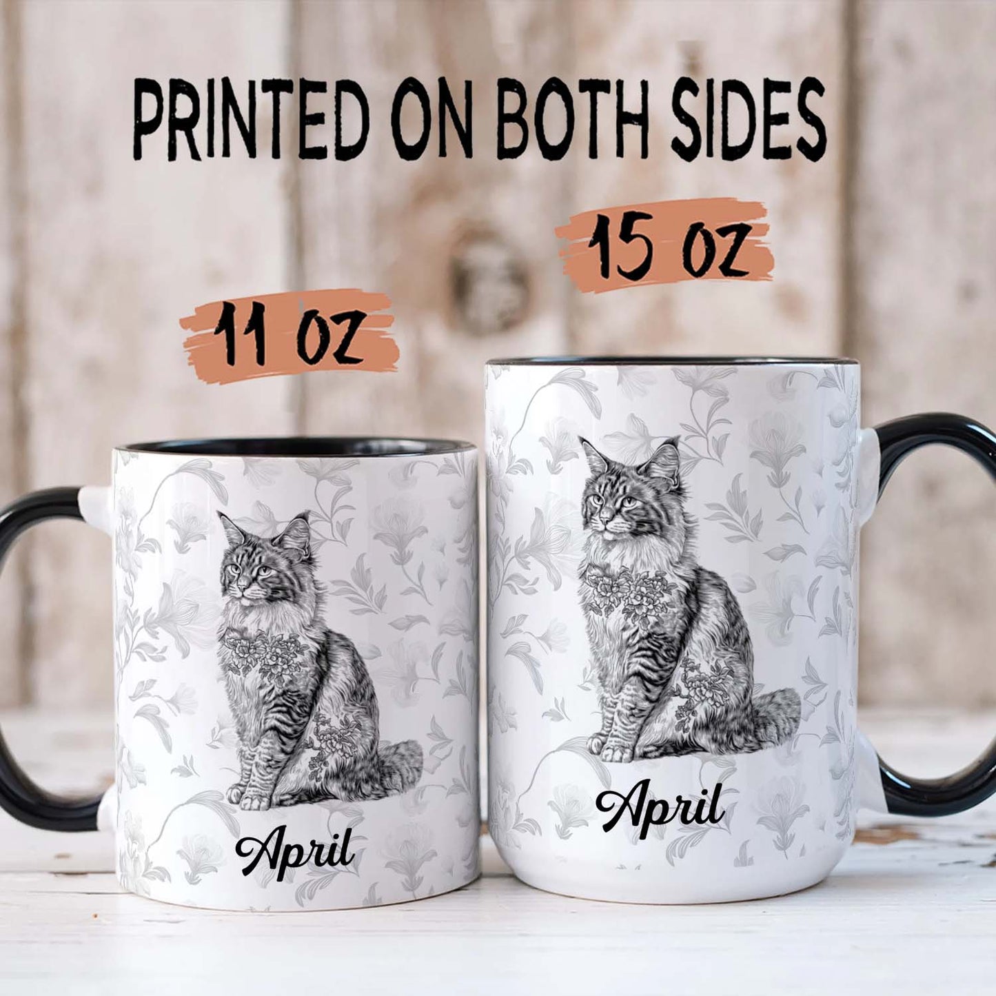 PSTM07 Toile De Jouy French Cat Lover - White Mug Accent Mug