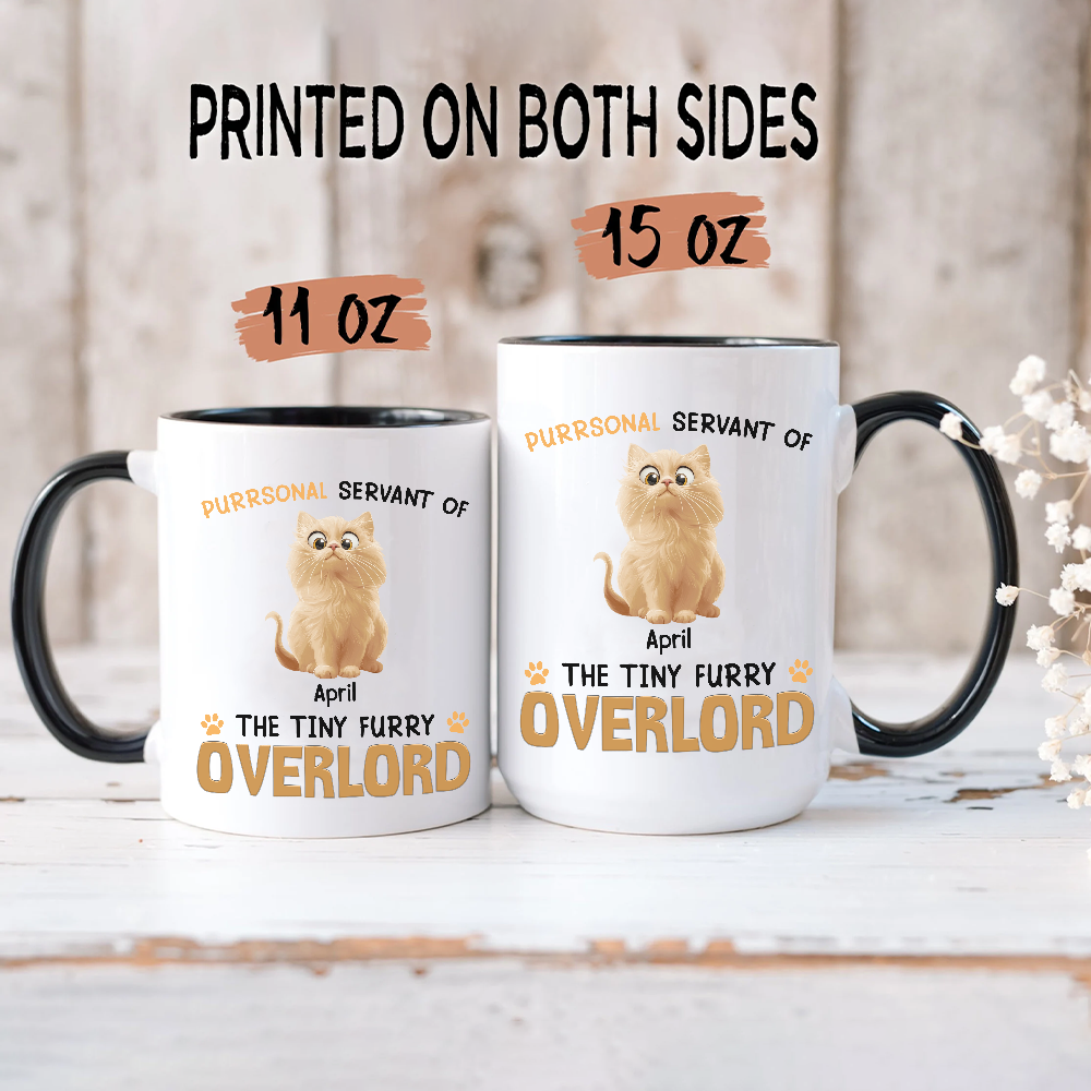 ETT2792 Purrsonal Servant Of Tiny Overlord Cat-Personalized Custom Accent Mug