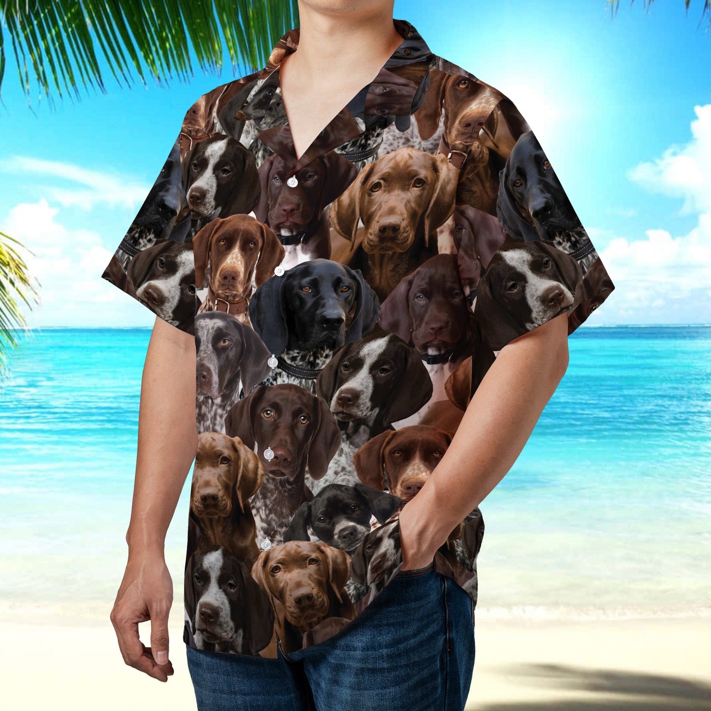 PSAH37 German Shorthaired Pointers Hawaiian Shirt