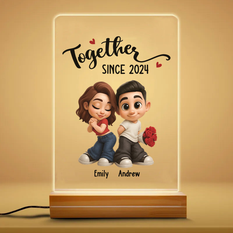 PNL01 Couple Together Rose - Personalized Night Light