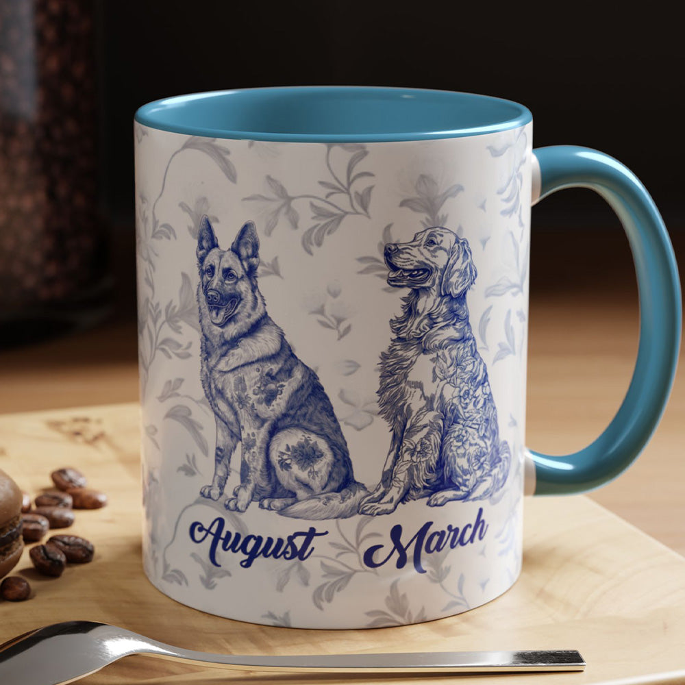 PST56 Toile De Jouy French Dog Lover - Personalized Custom Mug