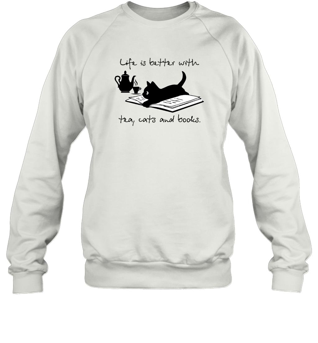 ETT1099a Life Is Better With Tea Cats And Books