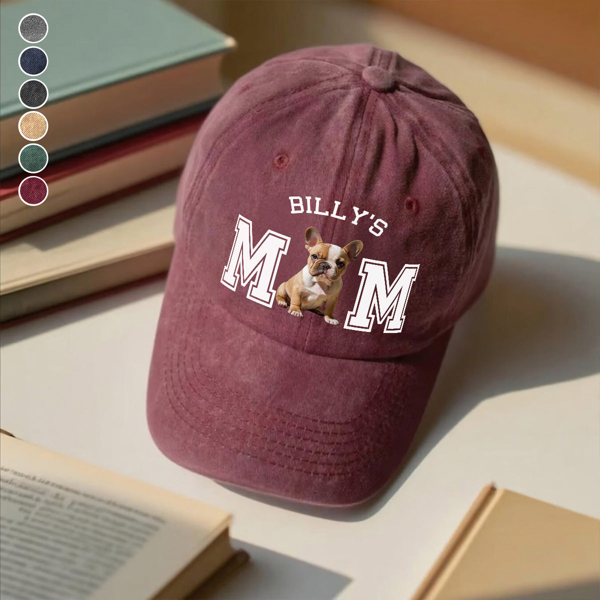UPST43 Dog Cat Dad Mom Custom Photo - Personalized Custom Wash Denim Cap