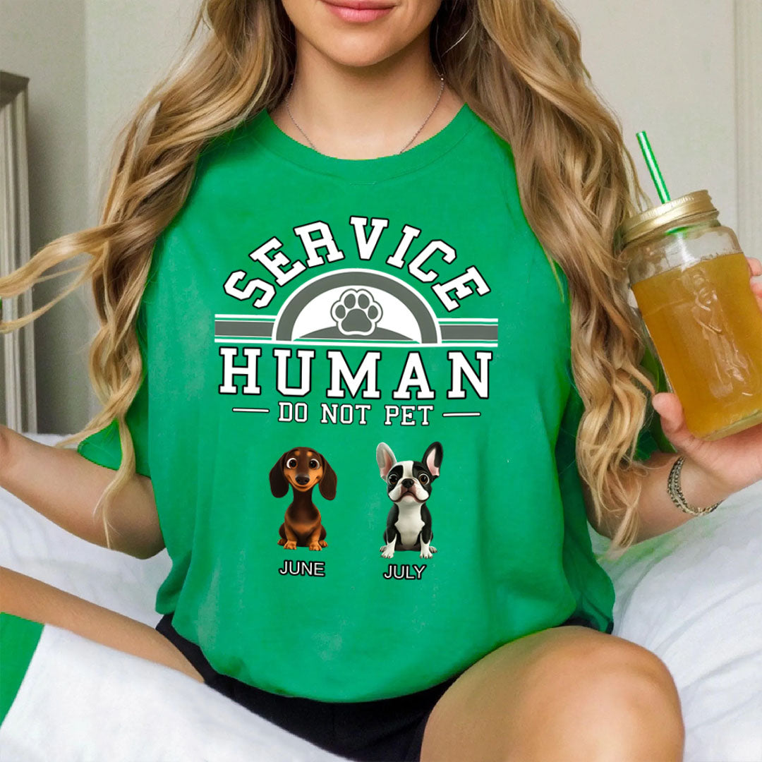 PST87 Dog Service Human Do Not Pet - Personalized Custom T-shirt