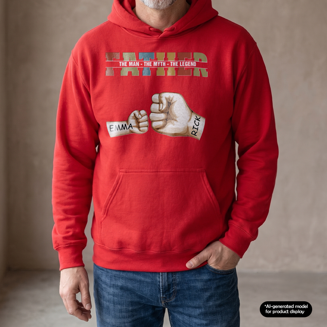 MPST02 Dad The Man The Myth The Legend - Personalized T-shirt Hoodie