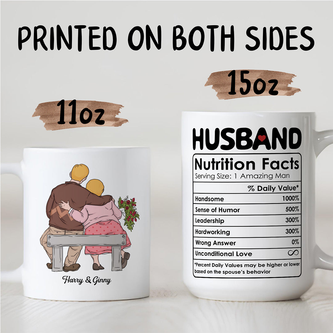 UPST53 Husband Nutrition Facts - Personalized White Mug Accent Mug