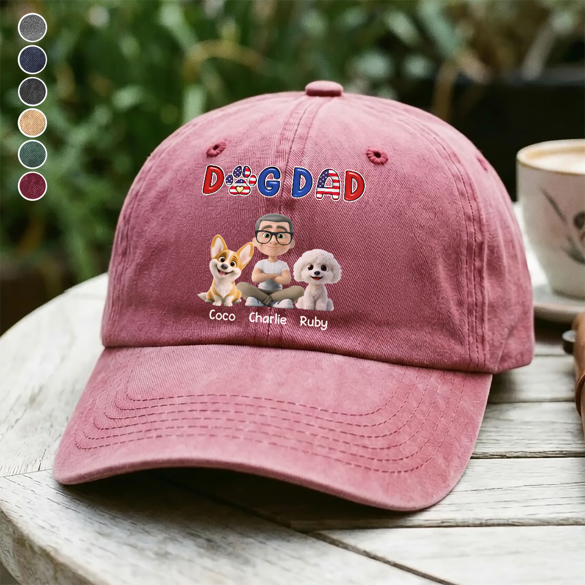 UPST55 Dog Dad - Personalized Custom Wash Denim Cap