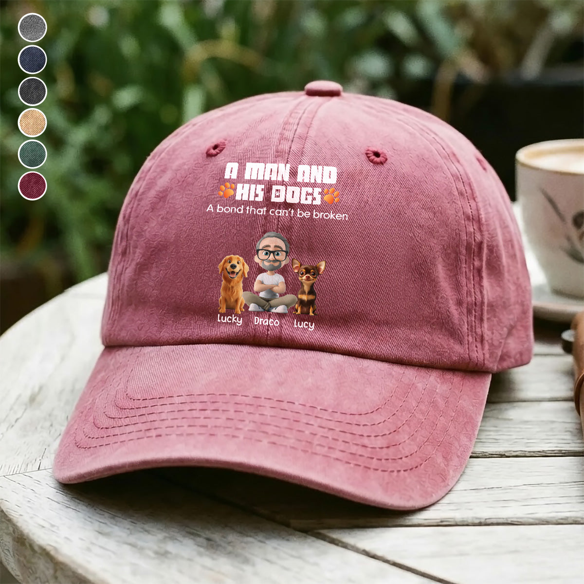 UPST56 A Man And His Dog A Bond That Can't Be Broken - Personalized Custom Wash Denim Cap