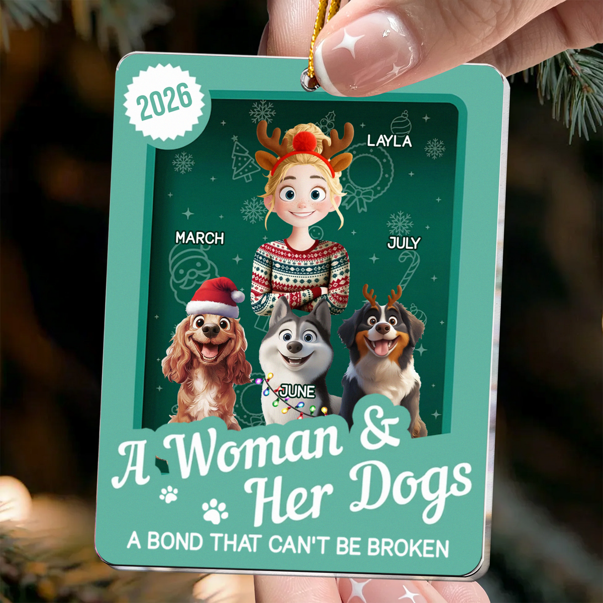 PSTG14 A Girl And Her Dog A Bond That Can't Be Broken - Personalized Acrylic Ornament