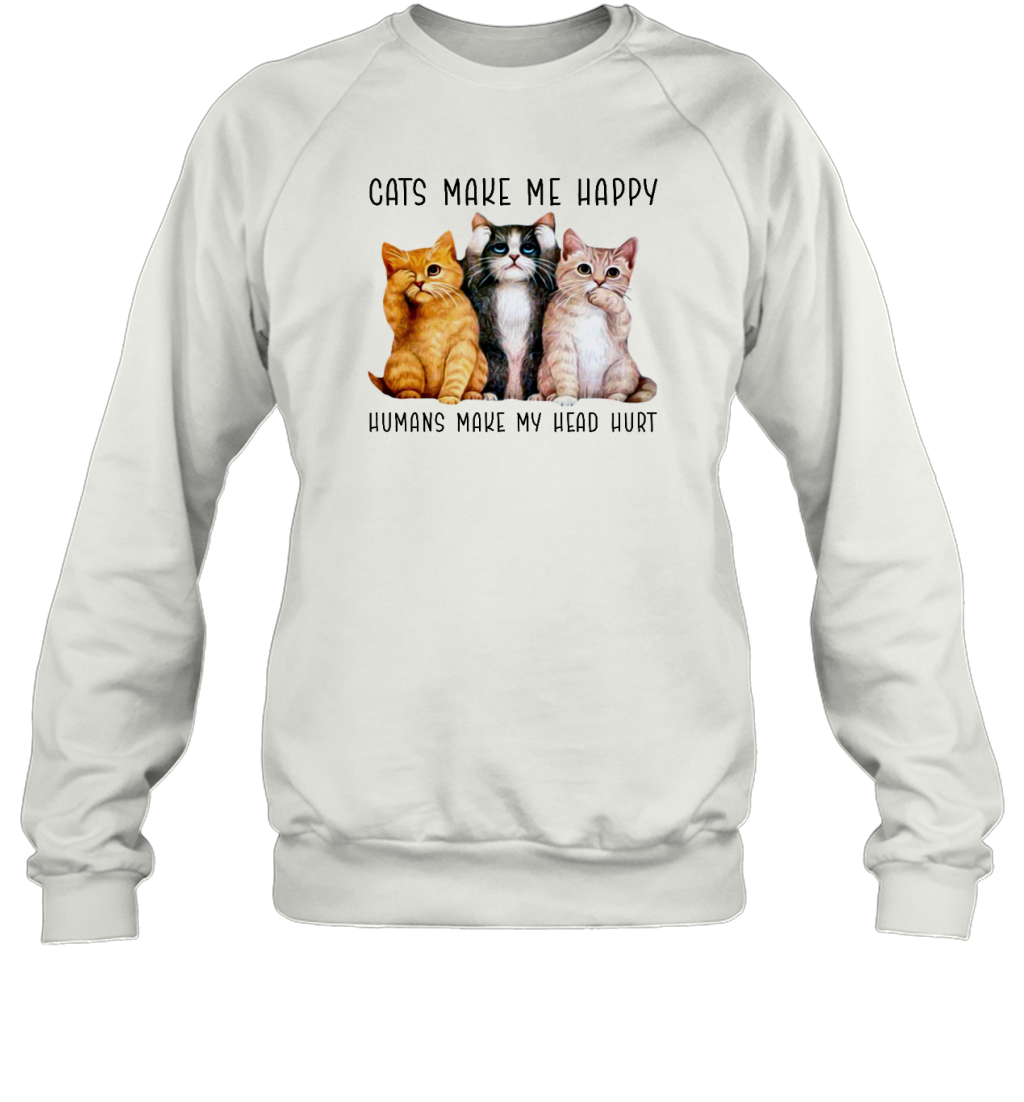 ETT420 Cats Make Me Happy Humans Make My Head Hurt