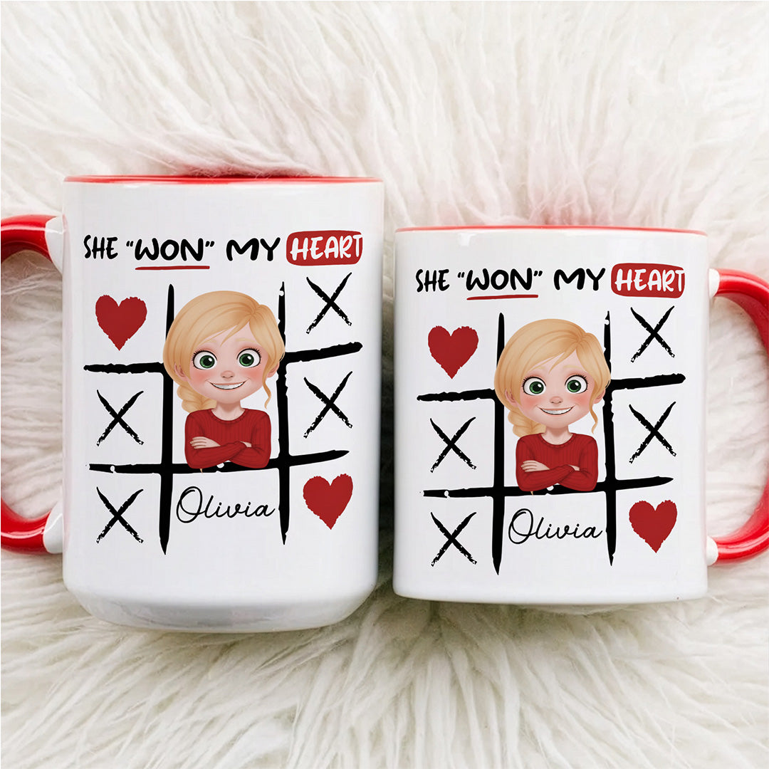UPST66 You Won My Heart - Personalized White Mug Accent Mug