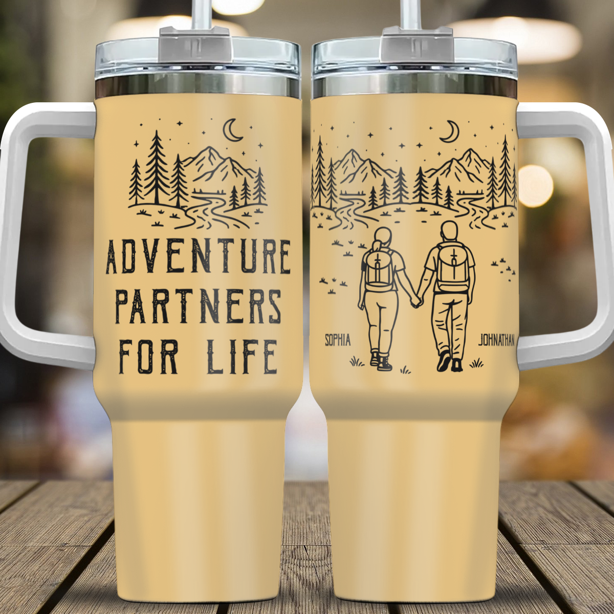 UPST81 Adventure Is Better When We're Lost Together - Personalized Custom Tumbler