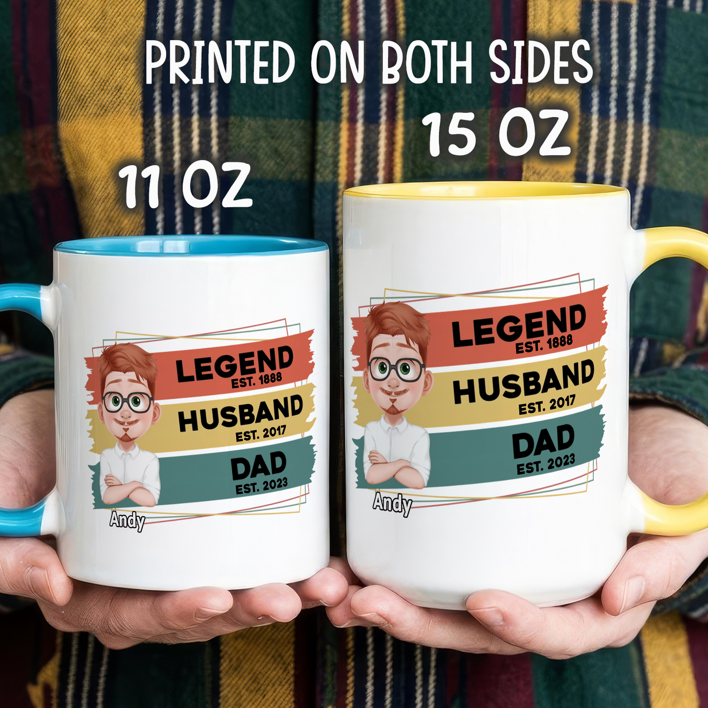 VPST21 Legend Husband Daddy - Personalized White Mug Accent Mug
