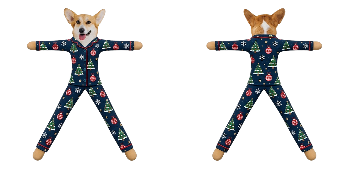 PST261 Merry Christmas Funny Pajamas - Personalized Poseable Plush Doll