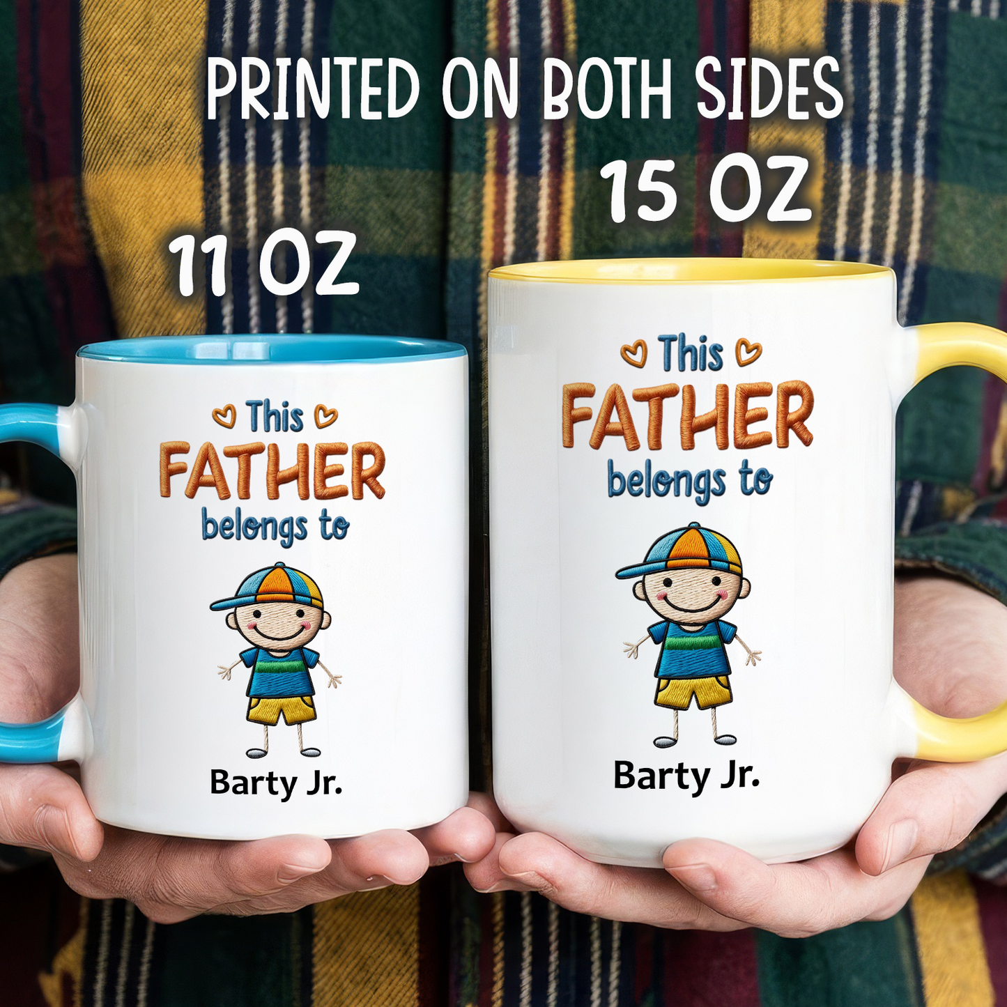 VPST12 This Grandpa Belong To Embroidery Effect - Personalized Mug