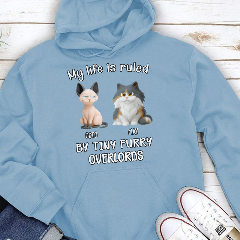 PST88 My Life Is Ruled By A Tiny Furry Overlord - Personalized Custom T-shirt