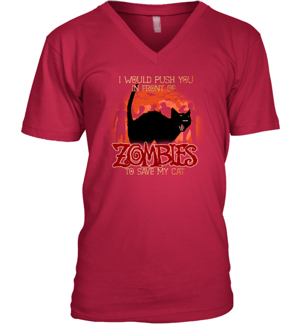 ETT1798 I Would Push You In Front Zombie To Save My Cat