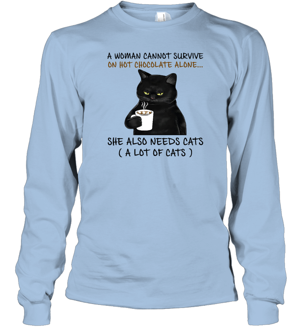 Miah1071_chocolate A Woman Cannot Survive On Hot Chocolate Alone She Also Needs Cats