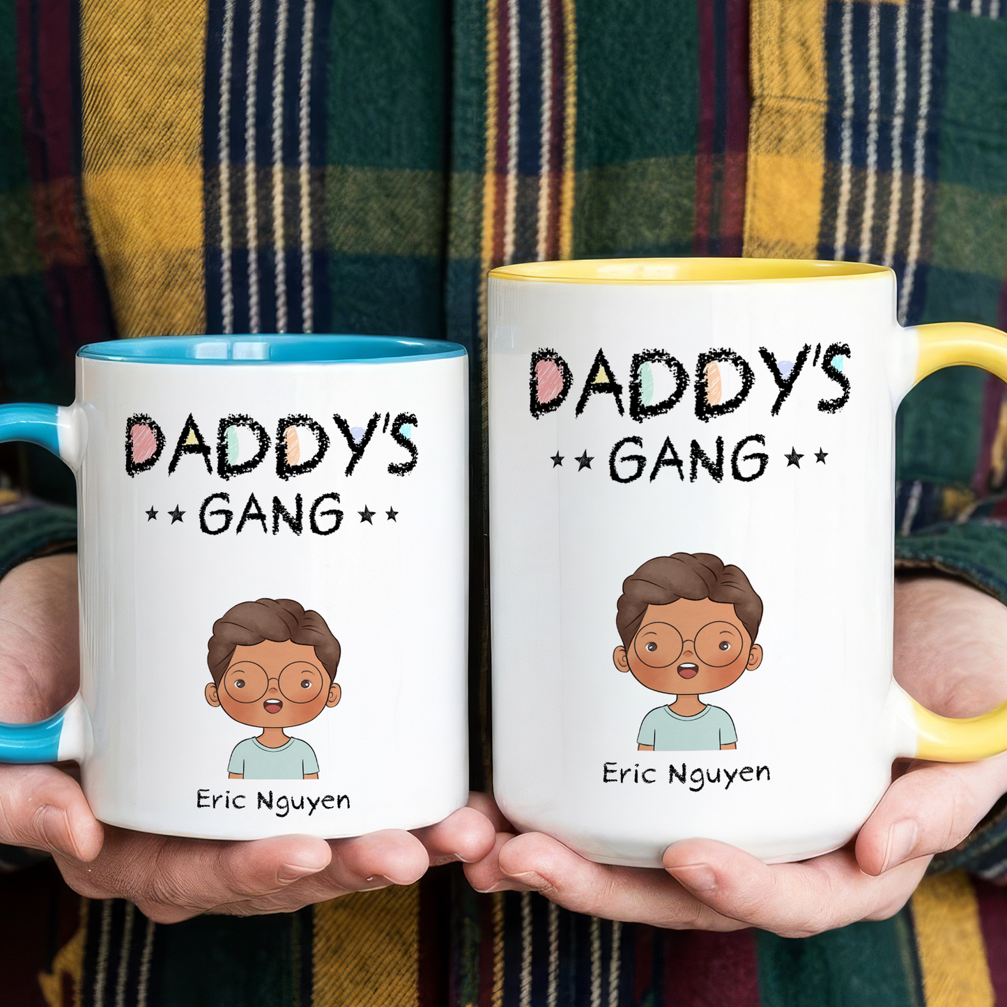 VPST04 Daddy's Mommy's Gang - Personalized White Mug Accent Mug